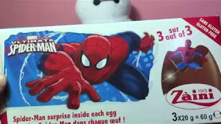 SPIDERMAN Surprise Eggs Zaini Diney Marvel Peter Parker with Baymax