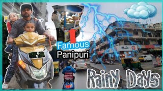 Eating Indian Original Panipuri in Bengeluru Famous Street Food Of GolGappa😋😋!! Rain in Bengeluru