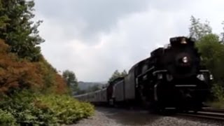 Steam Locomotive Heads Upgrade After Horseshoe Curve and into the Tunnel at Gallitzin, PA