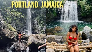 FOLLOW ME TO CASCADE FALLS & FISH DUNN FALLS IN PORTLAND, JAMAICA 🇯🇲 | JAMAICAN WATERFALLS #shorts