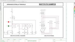 Circuito electromecánico Arranque estrella triangulo o arranque estrella delta, conexión a 6 hilos