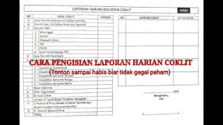 Cara pengisian laporan harian coklit pemilu tahun 2024