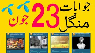 23 June 2020 | 23 Jun Questions and Answers | My Telenor TODAY Question | Telenor App Today Quiz