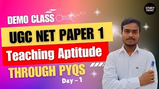 UGC NET Paper 1 Through PYQs | Teaching Aptitude Day-1 | Demo Class