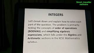 KCSE Mathematics Revision: Key Questions On Integers and Ratio and Proportion.