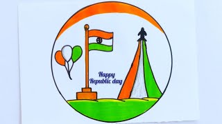 Republic day drawing/republic day poster drawing/ganatantra diwas par chitra/independence day poster