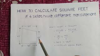 Calculation of square feet if 4 sides have different measurement simple explanation #roadmaker