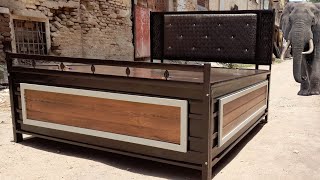 king size bed folding metal bed with storage diwan double bed #metalbed #foldingbed #kingsizebed