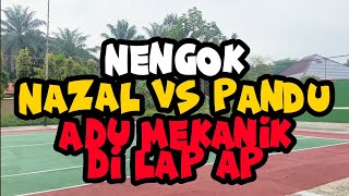 Nazal Rauf vs Pandu Lukito Adu Mekanik di Lapangan Angkasa Pura Persiapan Tennis Class Championship