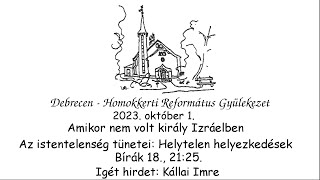 Homokkerti Református Gyülekezet Istentisztelet - 2023.10.01.