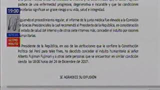 DECRETO SUPREMO EL INDULTO ALBERTO FUJIMORI