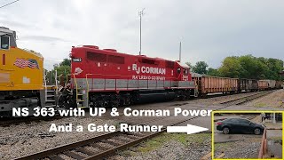 NS 363 with R.J. Corman (C&O) & Union Pacific (SP) Power, Plus One Impatient Driver