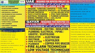 12-July Dubai Jobs | Hiring Now | Assignment Abroad Times | Gulf Jobs | Abroad Jobs | Dubai Visa