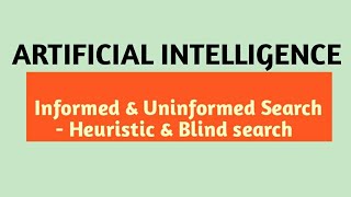 Informed search and uninformed search | Heuristic search | Blind search