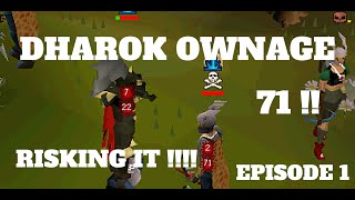 Dharok Pking - INSANE HITS - RISKING IT - MAKING BANK !! Oldschool runescape 2007 OSRS - Osscape