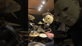 Michael Myers drumming💀 #michaelmyers #halloween #drumcover #drums #drumming #drum #drummer #hihat