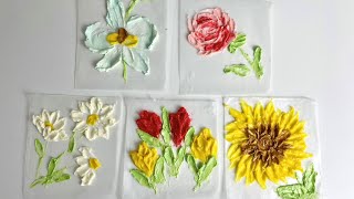 Palette Knife Painting Flowers with Butter Cream tutorial