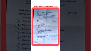 Bbs 3rd year Business Law Question paper 2079❤️😍Business Law bbs 3rd year question paper 2079-2080