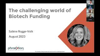 P2P Webinar 23/8/23: The challenging world of biotech funding