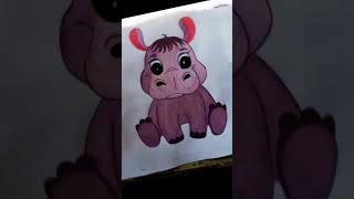 cute hippopotamus🦛 drawing 😍#shorts #youtubeshorts