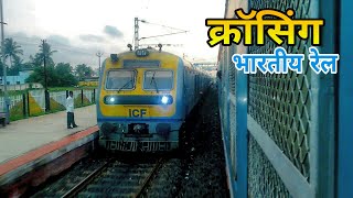 DMU Crossing with DEMU | Pune - Kolhapur DMU | Kolhapur - Sangli DEMU | Rukadi Station