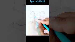 How to draw an Elephant | Easy cute cartoon elephant drawing and coloring | Cute Elephant |#shorts