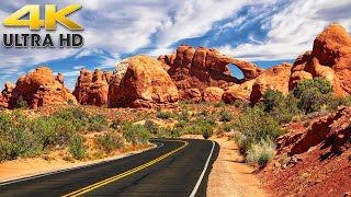 1.5 Hours of Scenic Desert Driving Through Arches National Park 4K Moab, Utah