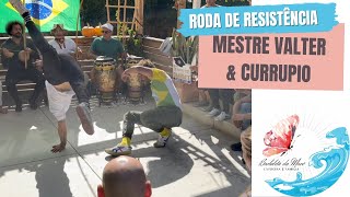 Mestre Valter & Currupio vadiando at the Capoeira Roda de Resitência no Casa do Valter in Oct, 2021