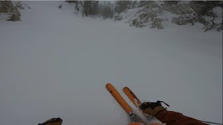 skiing chutes and dropping cliffs at Snowbird!!