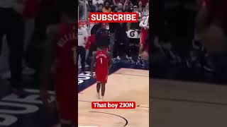 Zion with the finishing dunk Pelicans