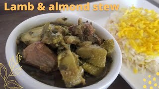 Persian style lamb and fresh almond stew