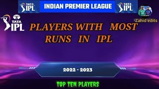 players with  most runs in ipl 2023#ipl2023 #shubmangill  #viratkohli