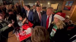 Trump  stops by the Front Street Pub & Eatery in Davenport, Iowa…