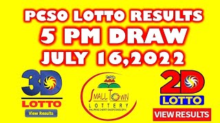 Lotto Result Today 5 PM Draw July 16,2022 /3d,2d,STL result