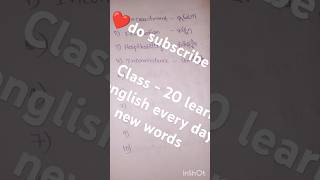 Class - 20 learn english every day new words!