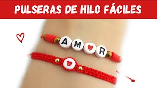 Como hacer pulseras de hilo macramé fáciles y rápidas ❤️ Pulseras para regalar