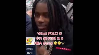 Polo G got spotted during an NBA game commentator went crazy