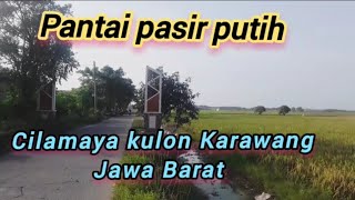 pantai pasir putih, rindang pohon mangrove di Cilamaya Karawang Jawa Barat