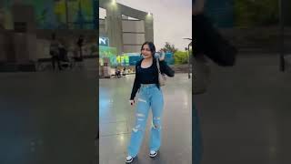 Girl creating a Instagram Reel | Tiktok outside Delhi Mall | in front of Decathlon showroom