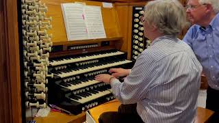 Tree of Life (2013) by Angela Kraft Cross, at St. Bride's Church in London, England. Compton organ.