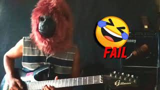 Guitar fail | Beastie boys sabotage | monkey mask funny