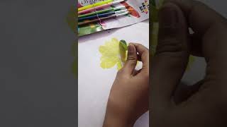 Leaf flower art with me ❤️ acrylic painting #short #creativitywithaera #creativity #leafart #acrylic