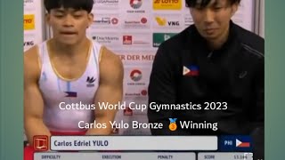 Carlos Yulo 🇵🇭Winning Bronze🥉World Cup Cottbus [Parallel Bars Finals]