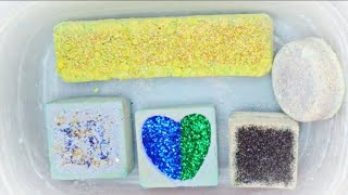 2 #soft #powdery #glitterbombs / Squares / Circle / #hard #crunchy #yellow #slab #oddlysatisfying