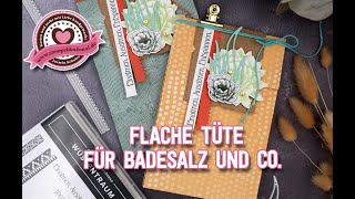 Tutorial: Flache Tüte für Badesalz mit Produkten von Stampin' Up!