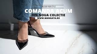 Pantofi Negri Eleganti cu Toc Modern MANGATA