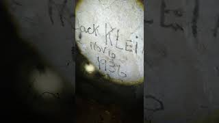 This Gold Miner wrote his name in candle soot almost 100 years ago in this mine shaft,,