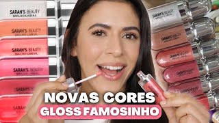 Testando NOVAS CORES DO Gloss Labial Sarahs Beauty: Dupe Gloss Kiko Milano 3D | Make com Lari