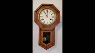 Antique 8 Day German Schoolhouse Wall Clock Unknown Maker