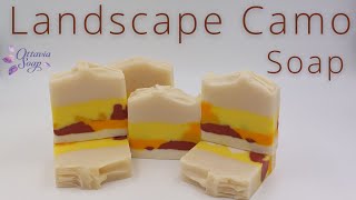 Landscape Camo Soap   – soap making Tutorial – Subtitled